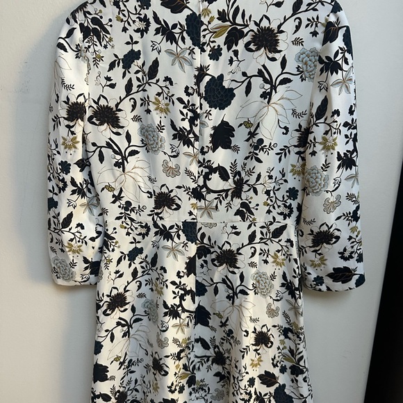 A.L.C. Monochrome Floral Dress with Gold Highlights - Picture 9 of 11